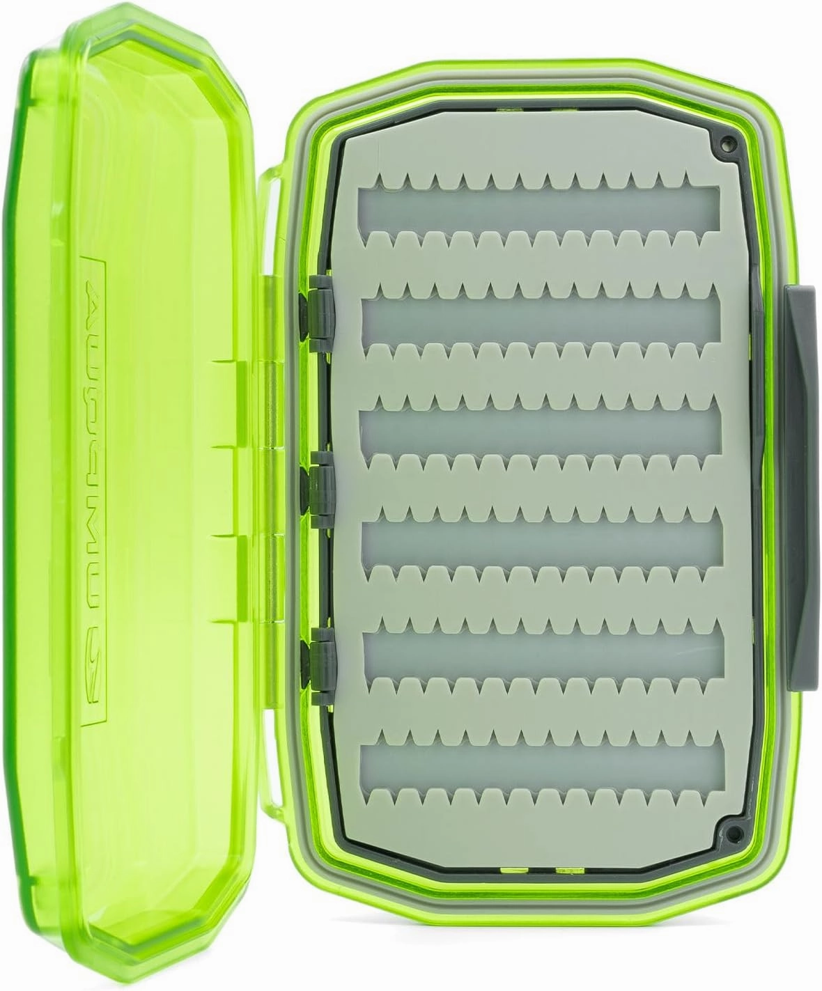 UMPQUA UPG Silicone WP Essential Medium Fly Box - Lightweight Versatile Medium-Sized Waterproof Dustproof Quick-Loading Fly Storage Case - Fly Fishing Tackle Organizer - Hot Green
