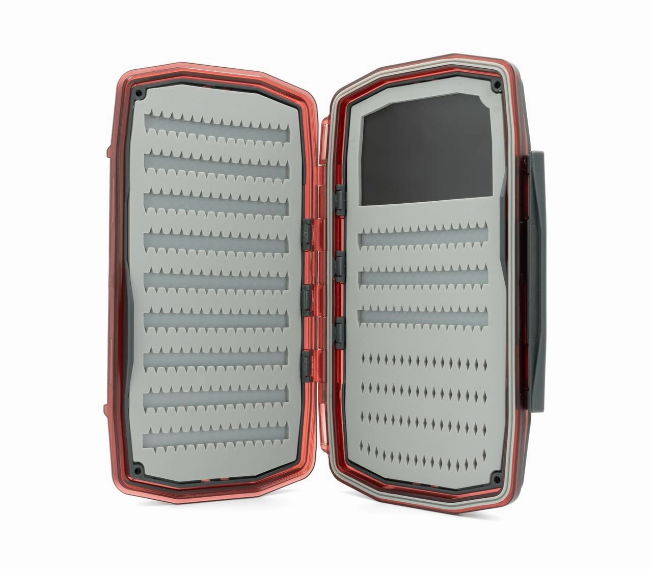 UMPQUA UPG Silicone WP Walkabout Large Claret Fly Box - Lightweight Versatile Large-Sized Waterproof Dustproof Quick-Loading Fly Storage Case - Fly Fishing Tackle Organizer