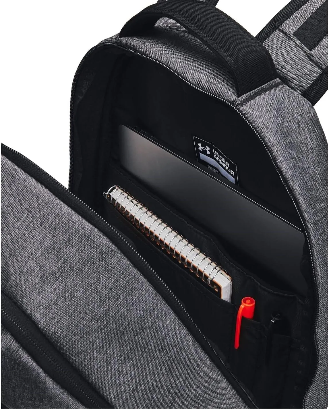 Under Armour Unisex, Hustle 6.0 Pro Backpack (003) Black Full Heather/Black/Black One Size Fits Most