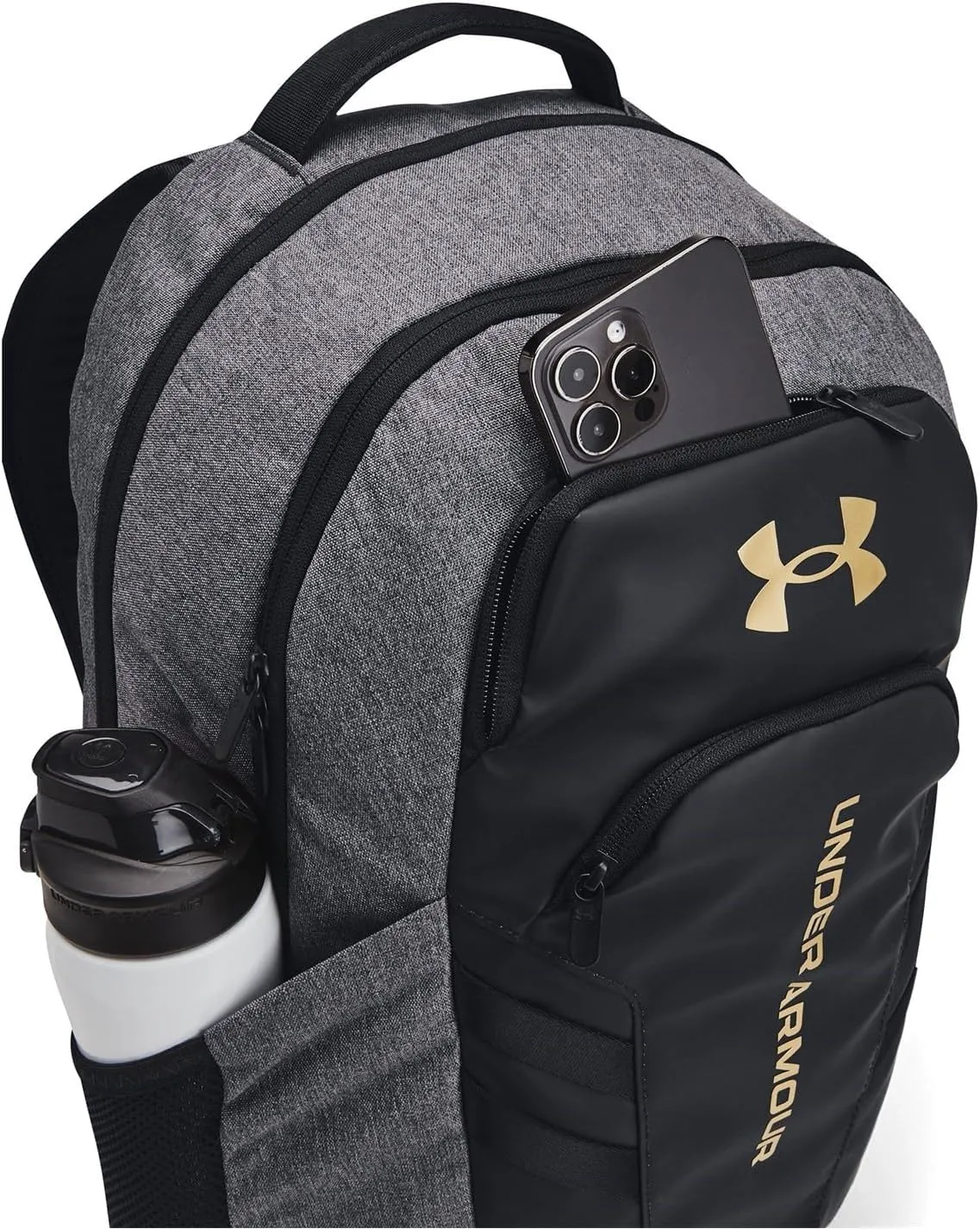 Under Armour Unisex, Hustle 6.0 Pro Backpack (003) Black Full Heather/Black/Black One Size Fits Most