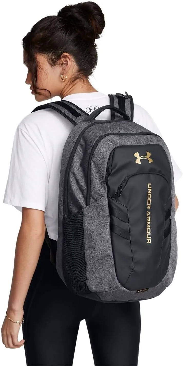 Under Armour Unisex, Hustle 6.0 Pro Backpack (003) Black Full Heather/Black/Black One Size Fits Most