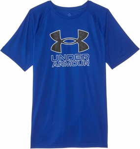 Under Armour Boys' Tech Hybrid Print Short Sleeve T Shirt