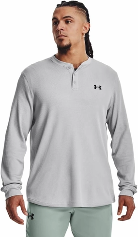 Under Armour Men's Waffle Henley, (012) Mod Gray / / Black, Small