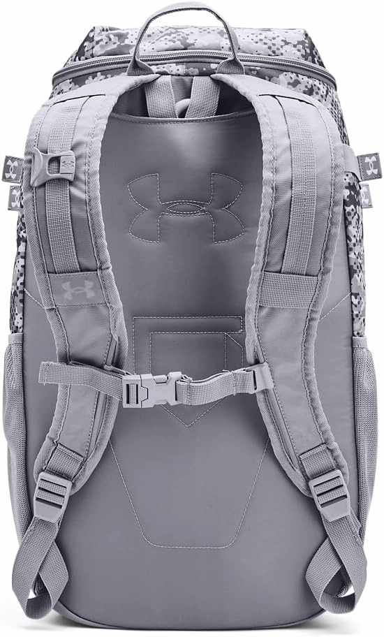Under Armour Unisex-Adult Utility Baseball Backpack Print, (036) Steel / / Metallic Gold, One Size Fits All
