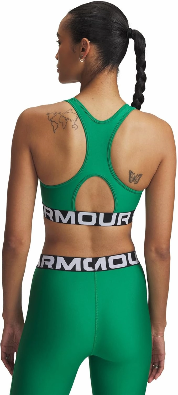 Under Armour Women's HeatGear Mid-Impact Branded Sports Bra