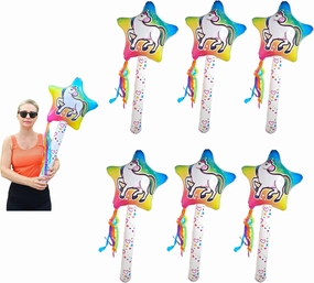 Unicorn Wand Inflate (32 inch) Vinyl Pool Toy and Party Prop Carnival Prize Whimsical Design