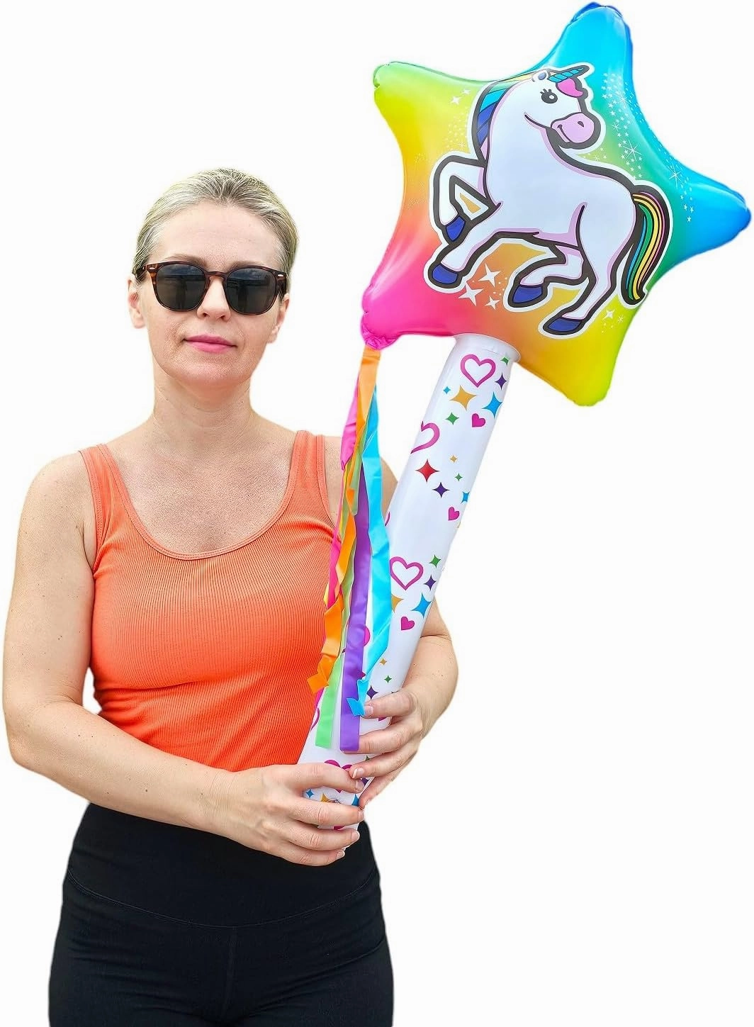 Unicorn Wand Inflate (32 inch) Vinyl Pool Toy and Party Prop Carnival Prize Whimsical Design