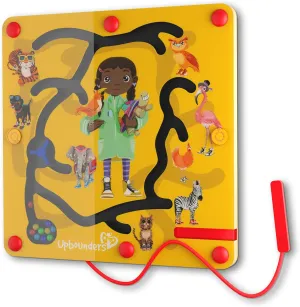 Upbounders® Feeding Time Magnetic Busy Board for Toddlers | Montessori-Inspired Maze Puzzle for Preschoolers | Animal- Themed Travel Game with Wand | Educational STEM Toy for Kids Ages 18 Months 