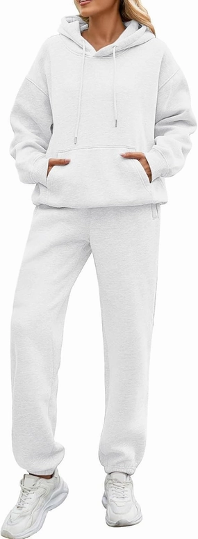 UQRZAU Womens 2 Piece Outfits Hoodie Sweatsuit Sets Oversized Sweatshirt Baggy Fall Fashion Sweatpants