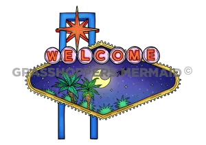 Vegas Sign with Helicopter