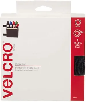 VELCRO Brand - Sticky Back Hook and Loop Fasteners| Perfect for Home or Office | 15ft x 3/4in Tape | Navy