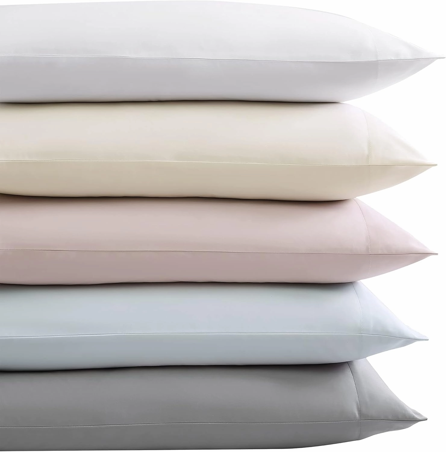 Vera Wang - Pillow Case Set, Luxury Sateen Cotton Bedding, 800 Thread Count, Soft & Smooth Bedding Set (Steel Grey, Standard Pillowcases)