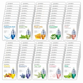 Vital Ampoule Sheet Mask, Korean Facial Skincare Sheet | Simple & Effective Skincare Routine | Moisturization | Wrinkle Care (100 Pcs Combo)