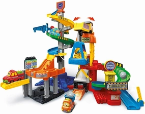VTech - Toot Toot Drivers, Maxi Interactive Construction with Eden Car Dump Truck, Children's Car Circuit, 6 Magic Zones, Boy and Girl Gift from 1 Year to 5 Years