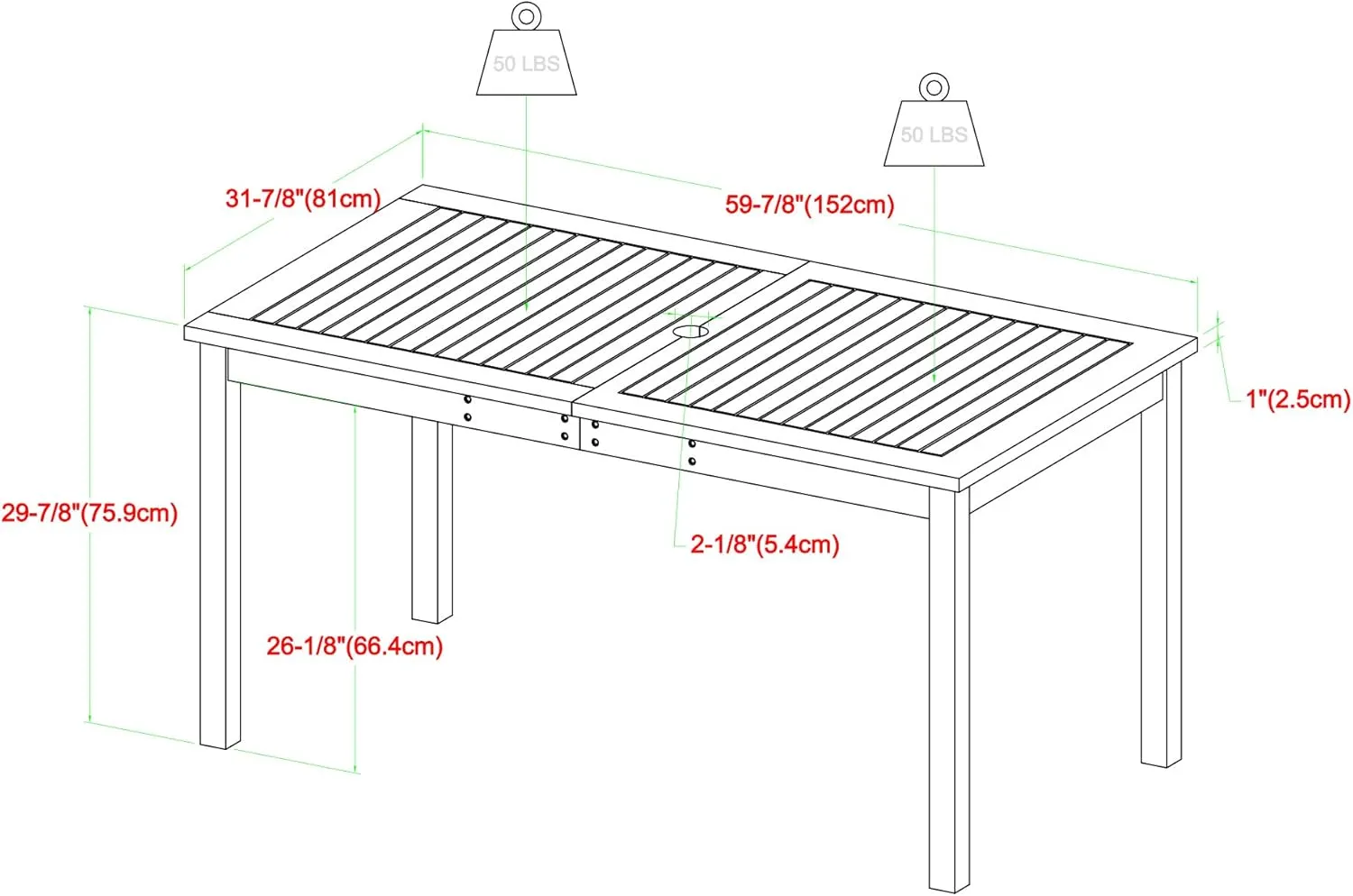 Walker Edison Rendezvous Modern 7 Piece Solid Acacia Wood Outdoor Dining Set, Set of 7, Brown