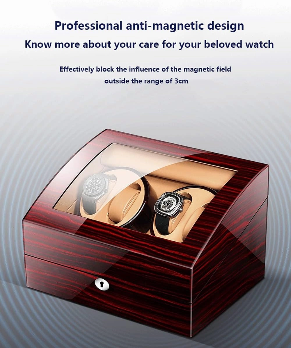 Watch Winder for Single Watch,Piano Paint, Ultra-Quiet Motor, Watch Shaker for Mechanical Watches,Led Light, for Men,Women,Coffee Leather Brown1 0