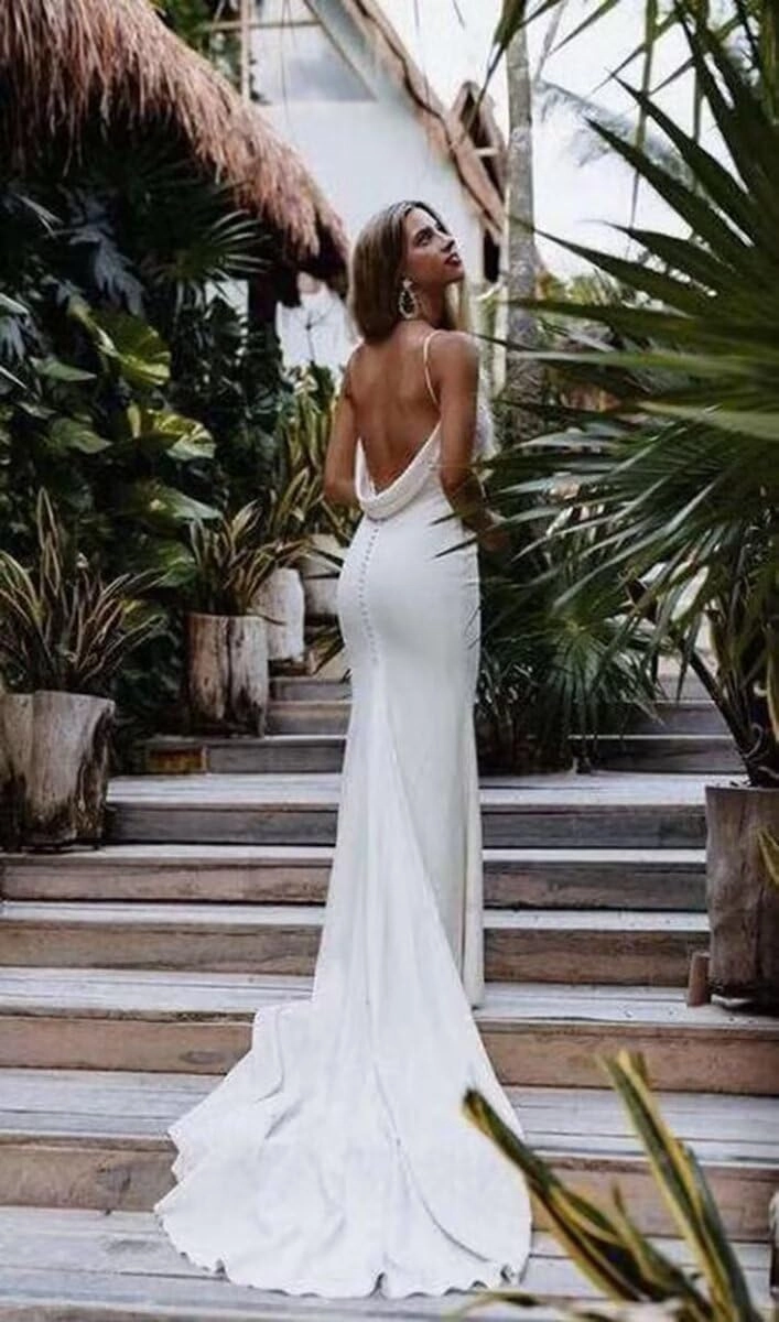 Wedding Dresses for Bride 2025 Lace Boho Mermaid Bridal Gowns for Bride Beach Wedding