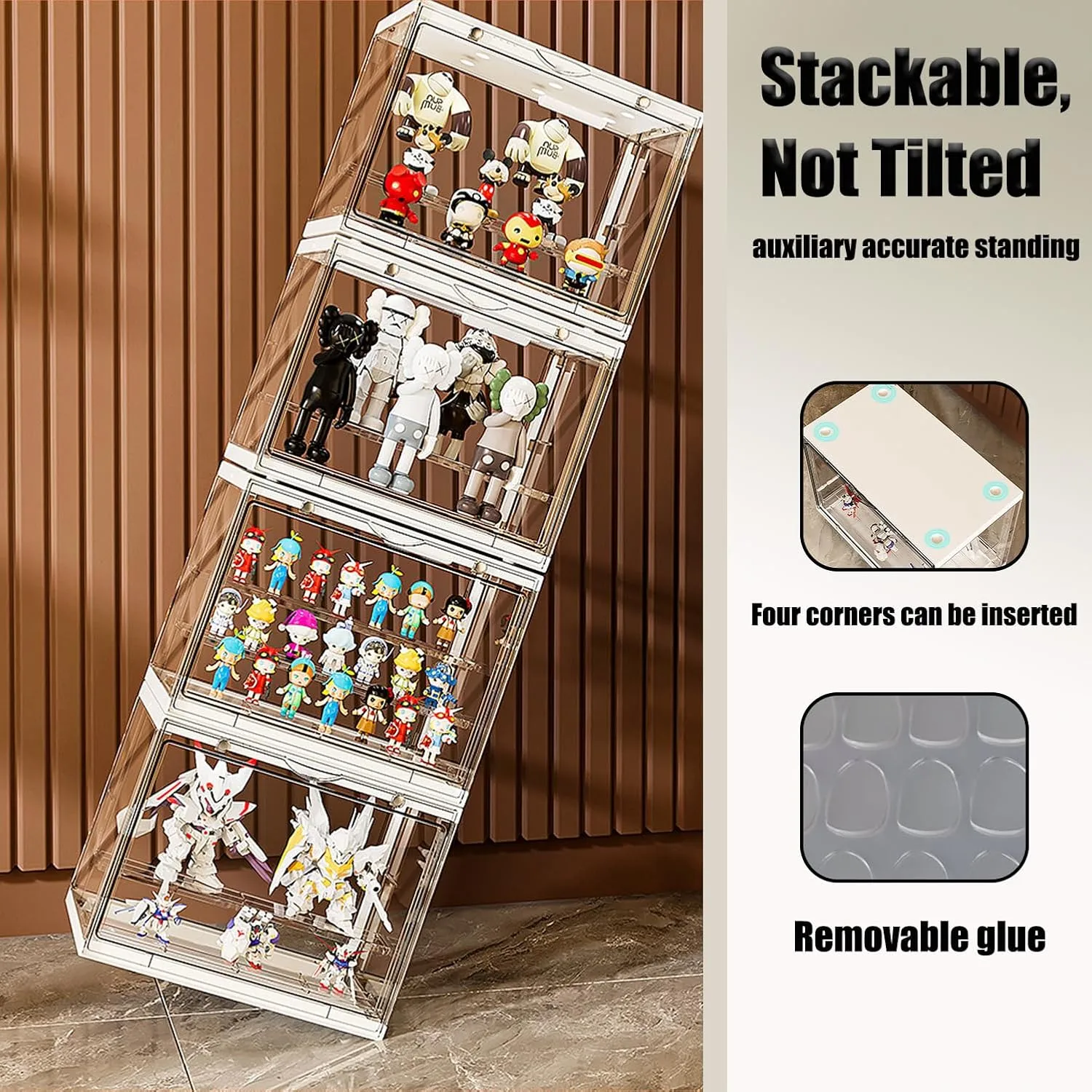 White Blind Box Firm Display Case, Figure Acrylic Doll Display Box, Magnetic Transparent Dust & Moisture Case Detachable Compatible with Funko Pop, Figures Pop Mart, Smiski