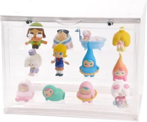 White Blind Box Firm Display Case, Figure Acrylic Doll Display Box, Magnetic Transparent Dust & Moisture Case Detachable Compatible with Funko Pop, Figures Pop Mart, Smiski
