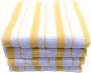 Williams Sonoma Classic Stripe Kitchen Dish Towels, Set of 4, Cotton (Lemon Yellow)