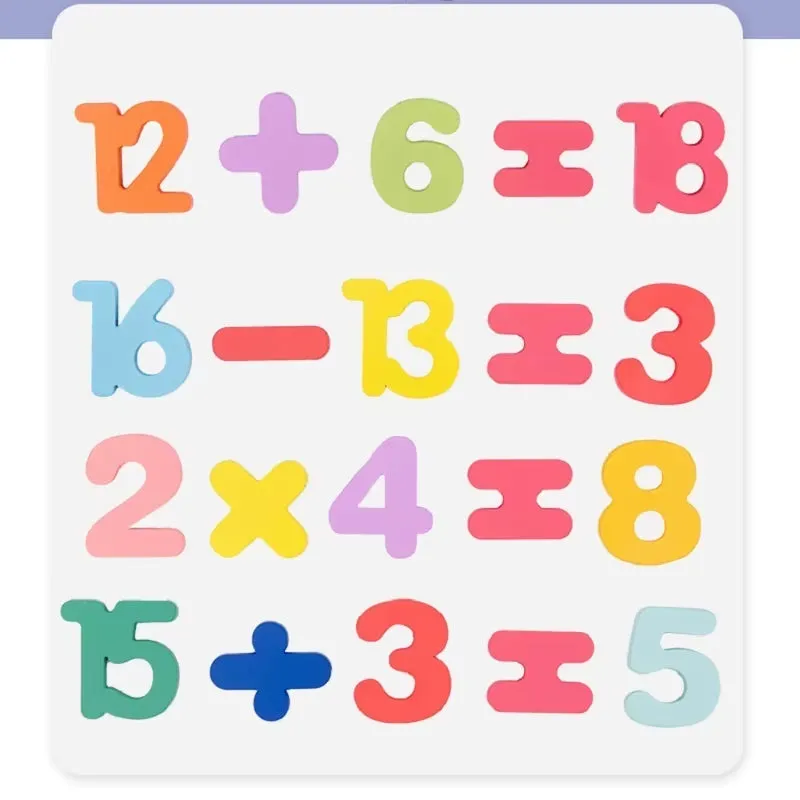 Wooden Alphabet and Number Shape Matching Puzzle Board for Early Childhood Education - 3D Educational Toy for Preschool Development