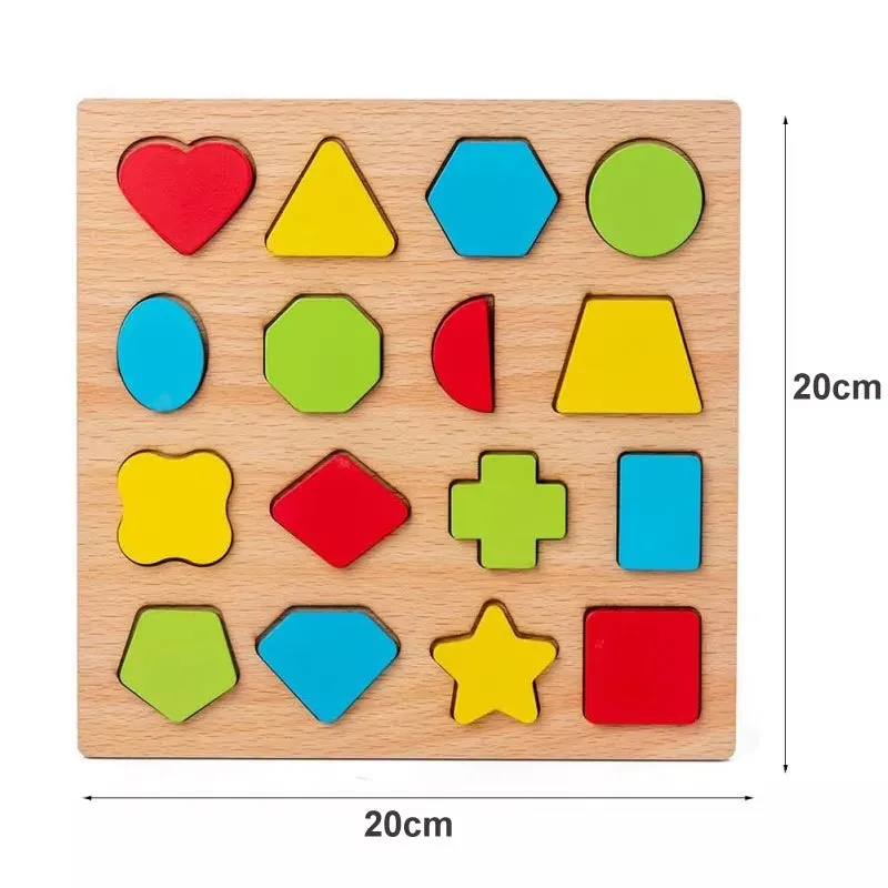 Wooden Alphabet and Number Shape Matching Puzzle Board for Early Childhood Education - 3D Educational Toy for Preschool Development