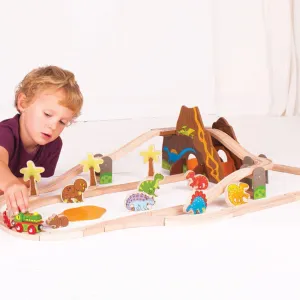 Wooden Dinosaur Railway Train Set