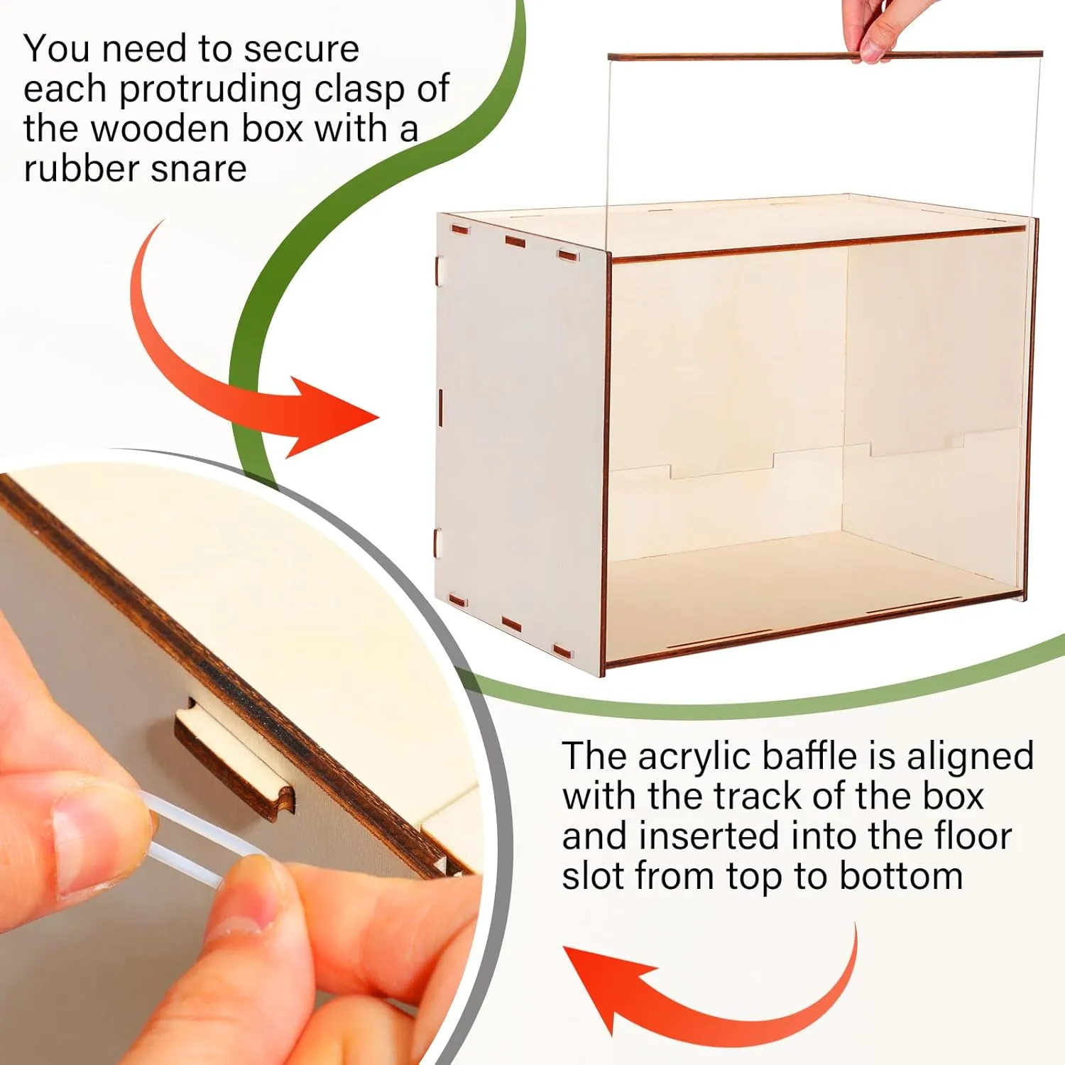 Wooden Diorama Box Deep Shadow Box Frame Large Display Box Display Case 17.7'' x 11.8” x 11.8'' with Transparent Front Suitable for Collectibles Dollhouse Figures Diorama