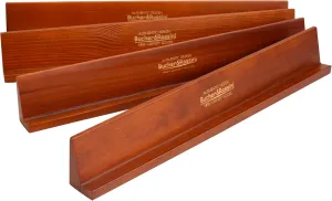 Wooden Domino Holders Set of 4 Wooden Domino Racks for Mexican Train Dominoes Accessories Domino Stand for Domino Tiles, Mexican Train, Mahjong, Chicken Foot and Other Domino Games(1 Row Dark Red)