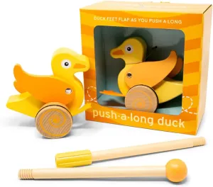 Wooden Duck Push Toy by Jack Rabbit Creations- Classic Toddler Push Toy for Early Walking, Balance and Motor Skills Development- Collapsible & Eco-Friendly- Boys & Girls Ages 1 