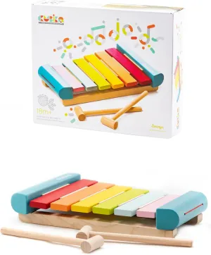 Wooden Toy Xylophone – Montessori Musical Toy for Toddlers Ages 18 Months  – Includes 2 Wooden Mallets – FSC-Certified Wood, German Water-Based Paint – Wooden Toys for Toddlers