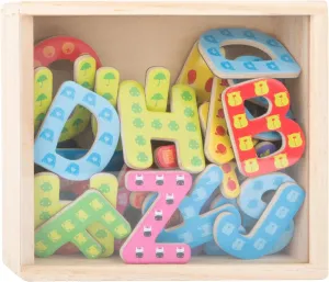 Wooden Toys, Colorful Wooden Magnetic Letters in A Travel Box 37 Piece for Learning The Alphabet & Spelling First Words Educational Toy Designed for Ages 3 , Multi, Standard Size