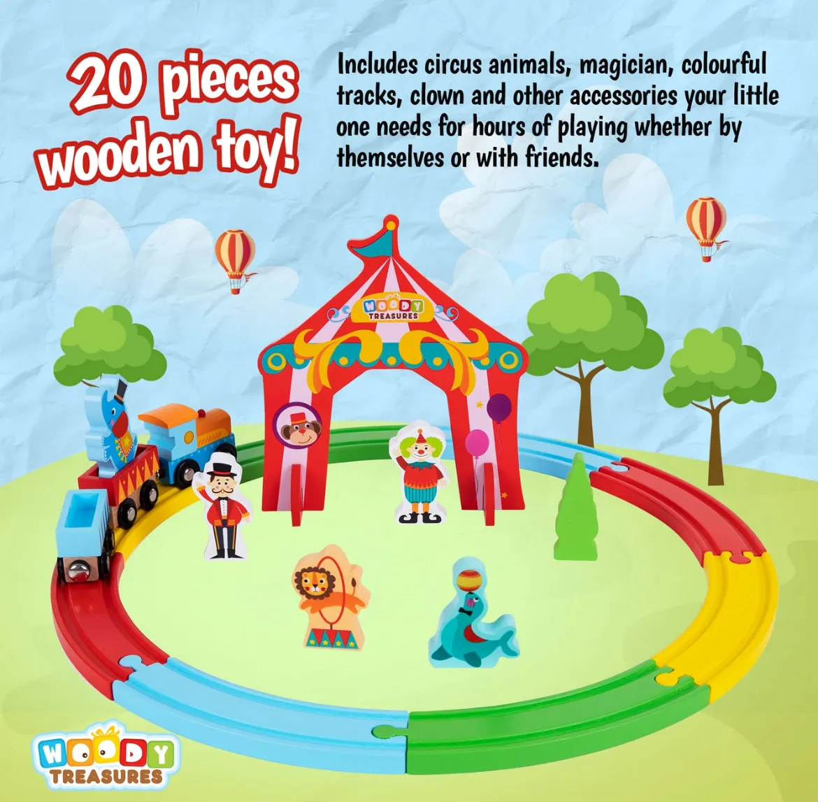 Woody Treasures Wooden Circus Train