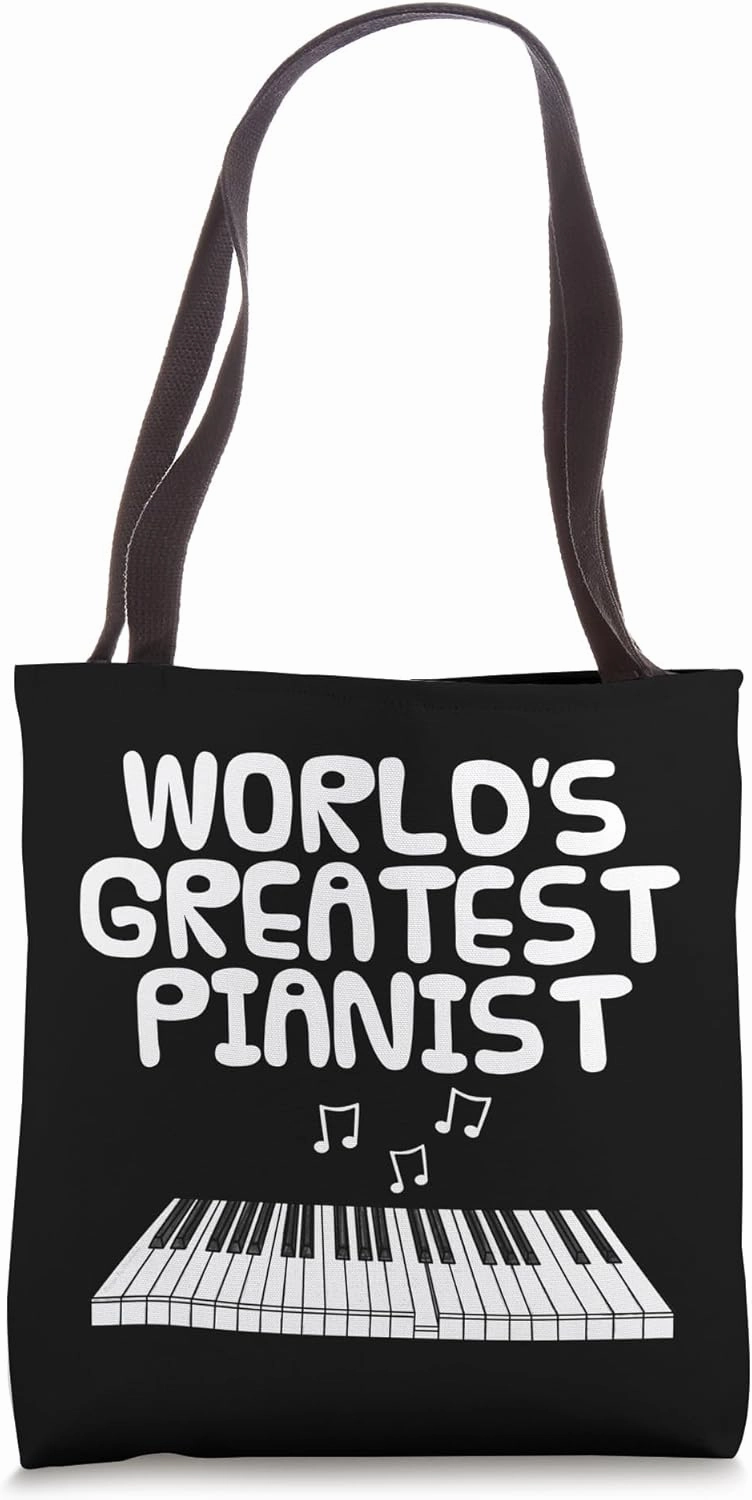 World's Greatest Pianist, Piano Player Music Teacher Funny Tote Bag