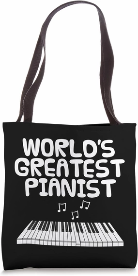 World's Greatest Pianist, Piano Player Music Teacher Funny Tote Bag