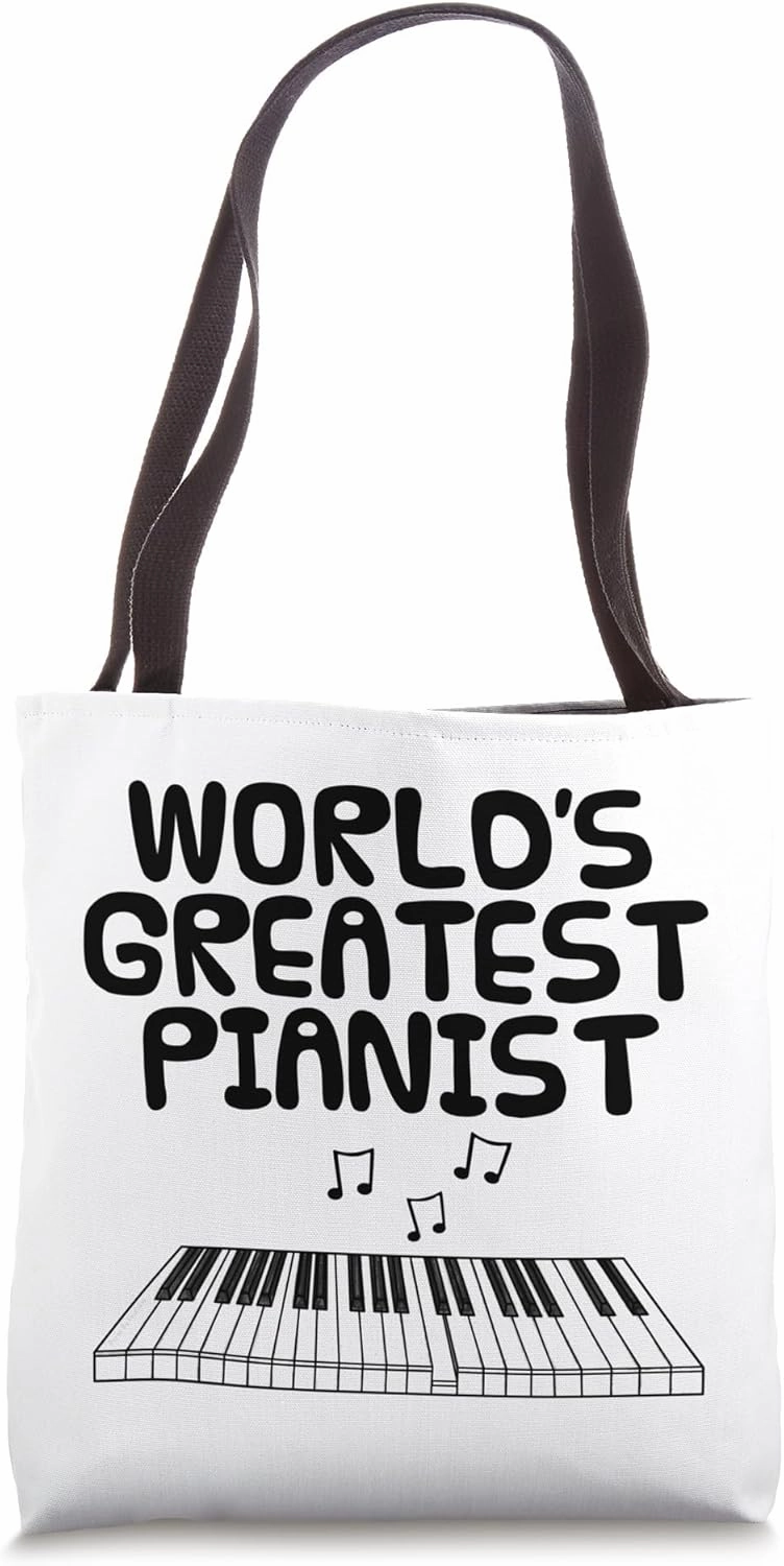 World's Greatest Pianist, Piano Player Music Teacher Funny Tote Bag