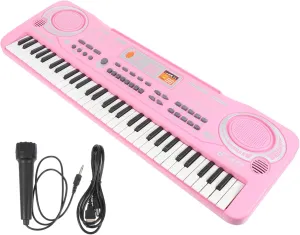 YARNOW 1Pc Multipurpose Piano for Key Electronic Keyboard with Microphone for Musical Play and Creative Development Pink