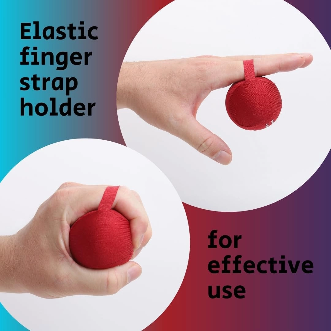 Yogi Stress Ball with Finger Grip Strap – Squeeze Ball for Anxiety Relief & Hand Therapy – Grip Strength Trainer for Adults & Kids, Fidget Toy for Stress Relief, Squishy Sensory Ball