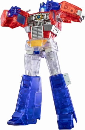 YOLOPARK Transformers Toys G1 Optimus Prime with Upgraded Weaponry - Transparent Version,7.87 Inch Highly Articulated Optimus Prime Transformer Toys for Ages 15 and Up,No Converting